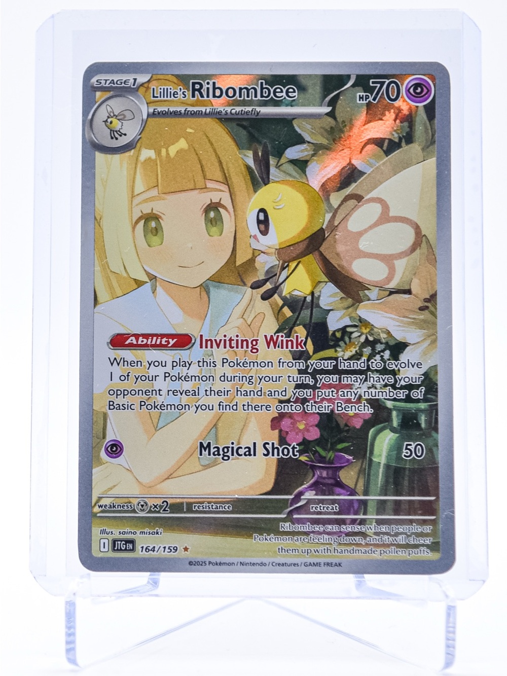 Pokemon Card Lillie’s Ribombee 164/159 Illustration Rare Journey Together NM